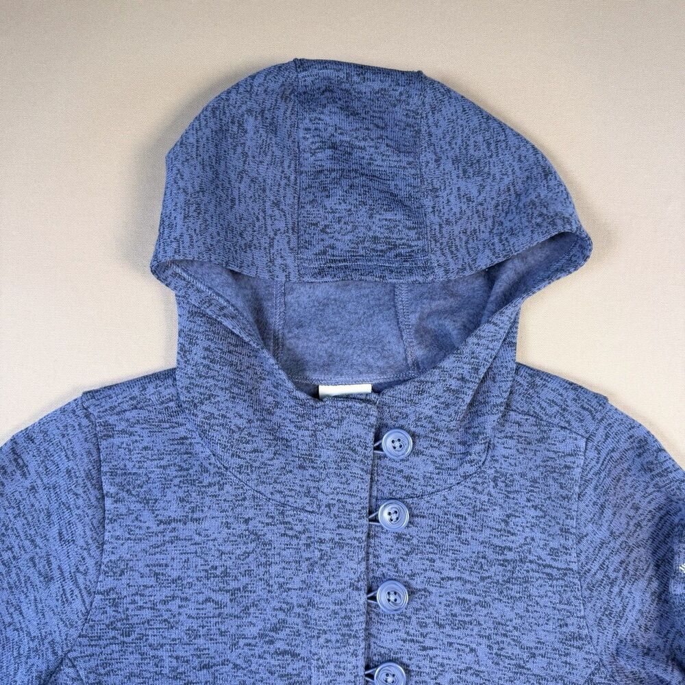 Columbia Women's Darling Days Hoodie Button Down Heathered Blue Size Large - Picture 5 of 10